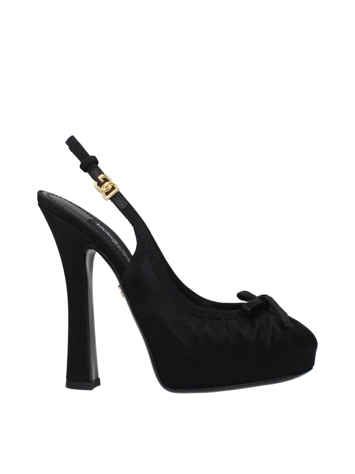 Schwarz Satin High Absatz Pumps
