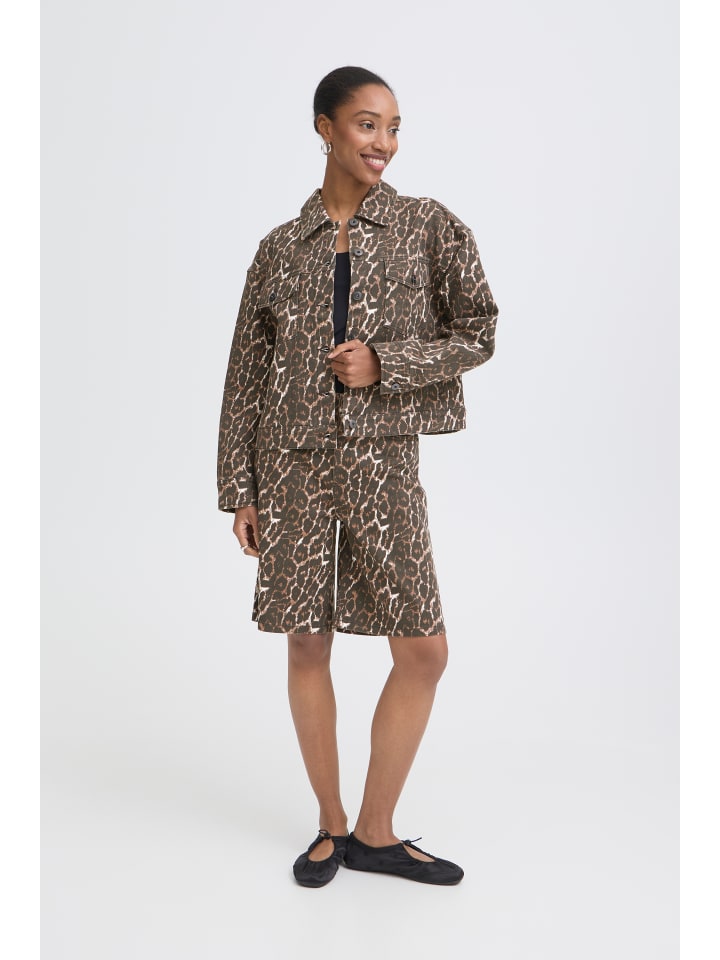 Jeansjacke IHBROKES Box fit in LEOPARD