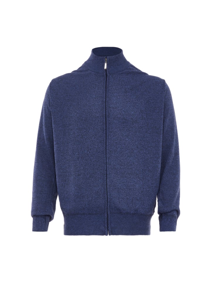 Herren Cardigan in Blau Melange