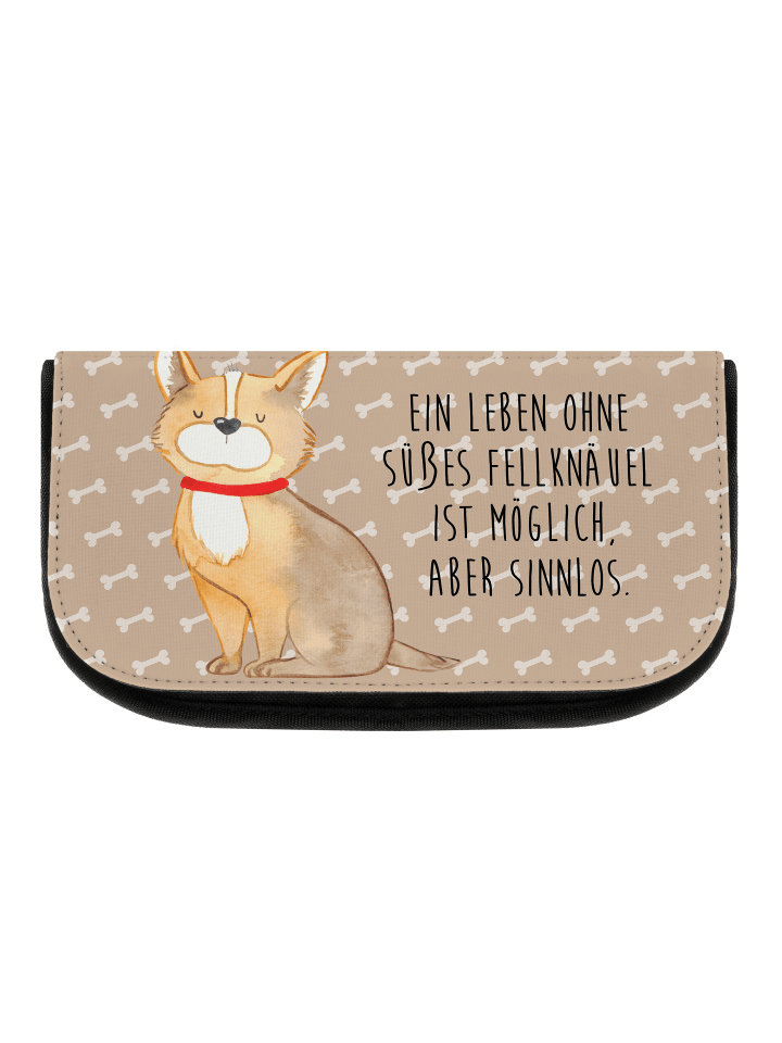 Kulturbeutel Hund Glück mit Spruch in Hundeglück
