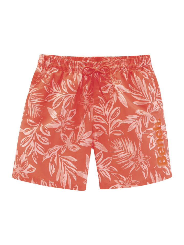 Badeshorts in orange bedruckt