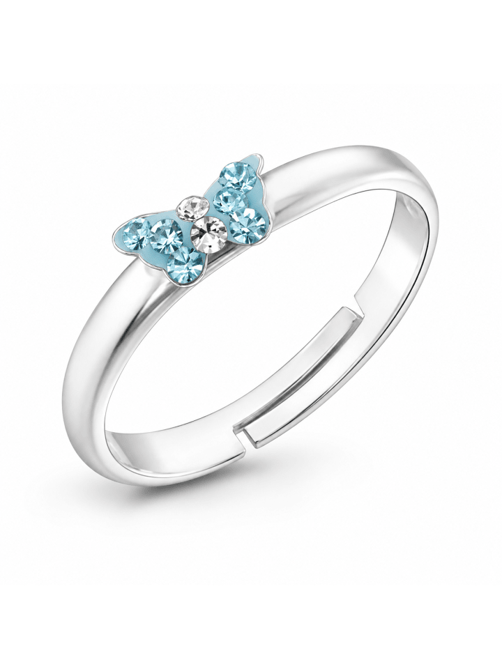 Ring 925 Silber Schmetterling in Hellblau