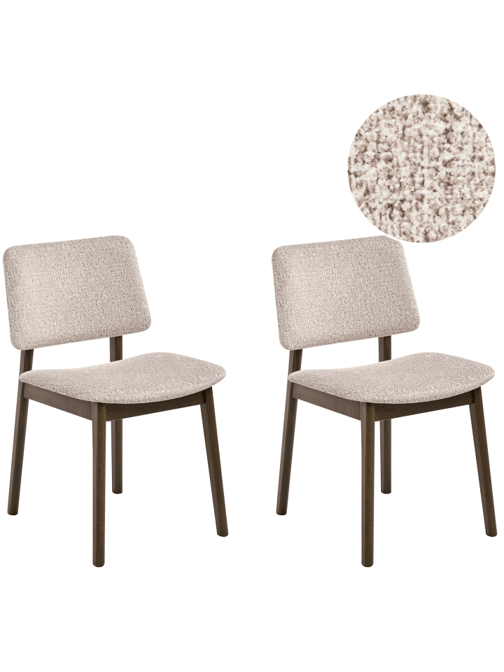 2er-Set Esszimmerstuhl BLANE in Braun/Beige