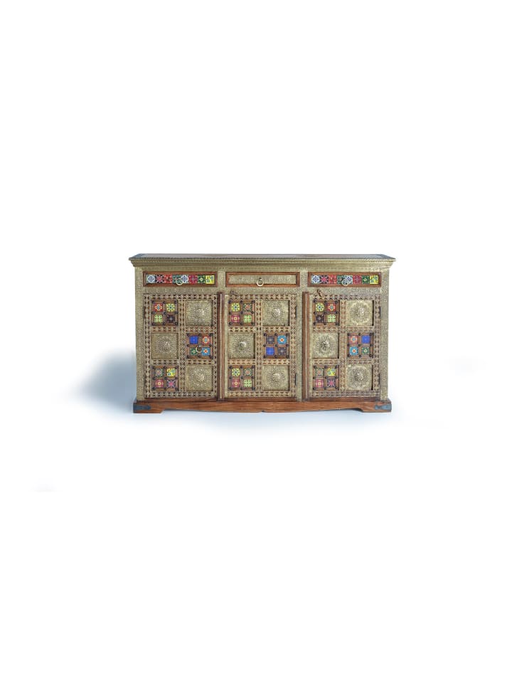 Sideboard aus Akazienholz in Gold