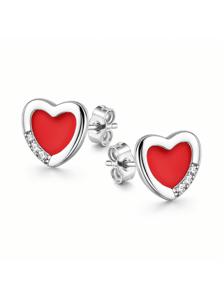 Silber-Ohrringe 925 Herz 0,7 cm x 0,8 cm