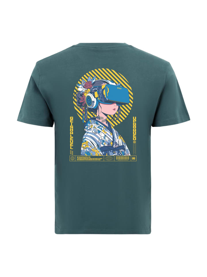 T-Shirt Asian Virtual Logo Graphic in Dark Green