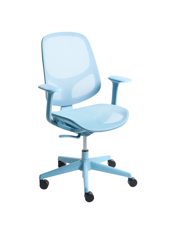 Bürostuhl AERI in Blau/Schwarz - (W) 60 x (H) 93 x (L) 60 cm