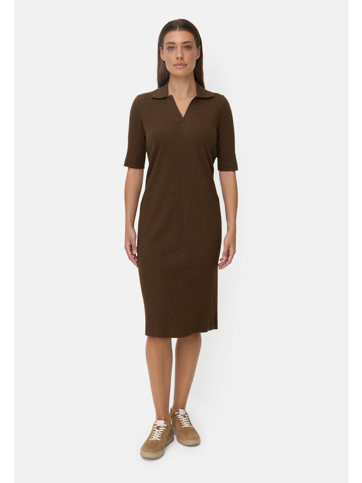 Kleid aus Baumwollgemisch in Braun