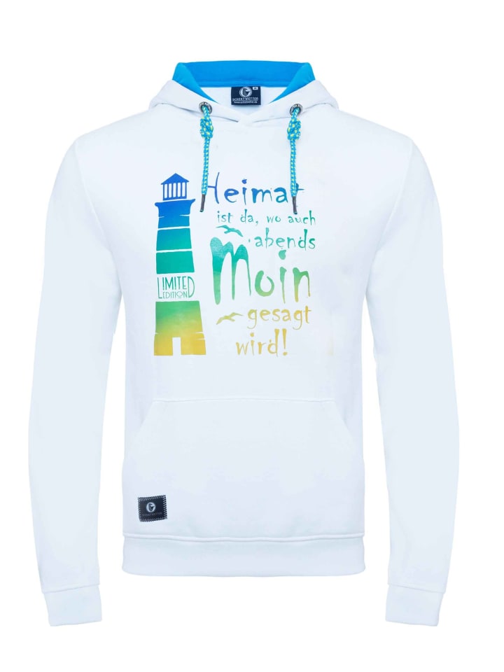 Hoodie "Leuchtturm" in white-rainbow