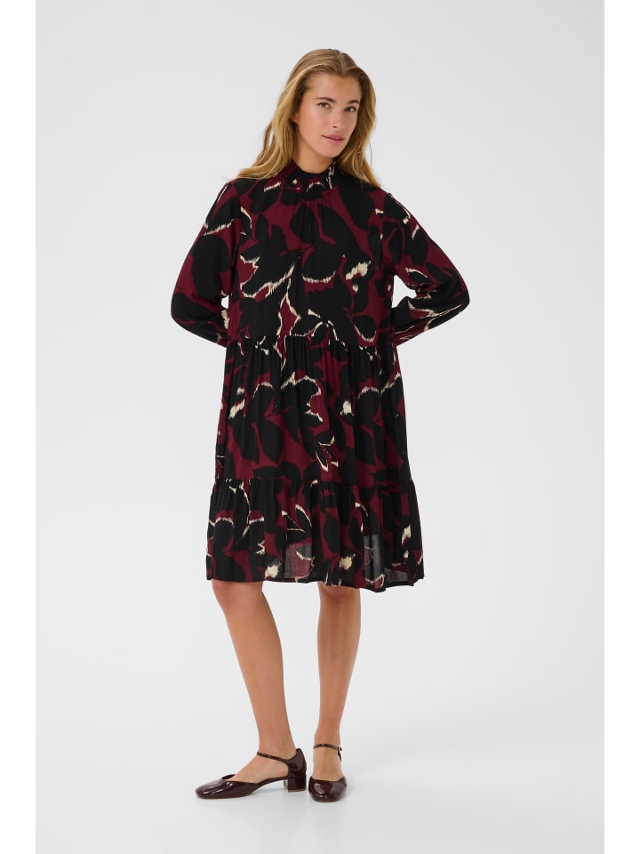 Kleid KAlinda Loose fit in Windsor Wine/Black Flower