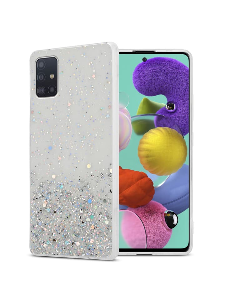 Hülle für Samsung Galaxy A51 5G Glitter in Transparent mit Glitter