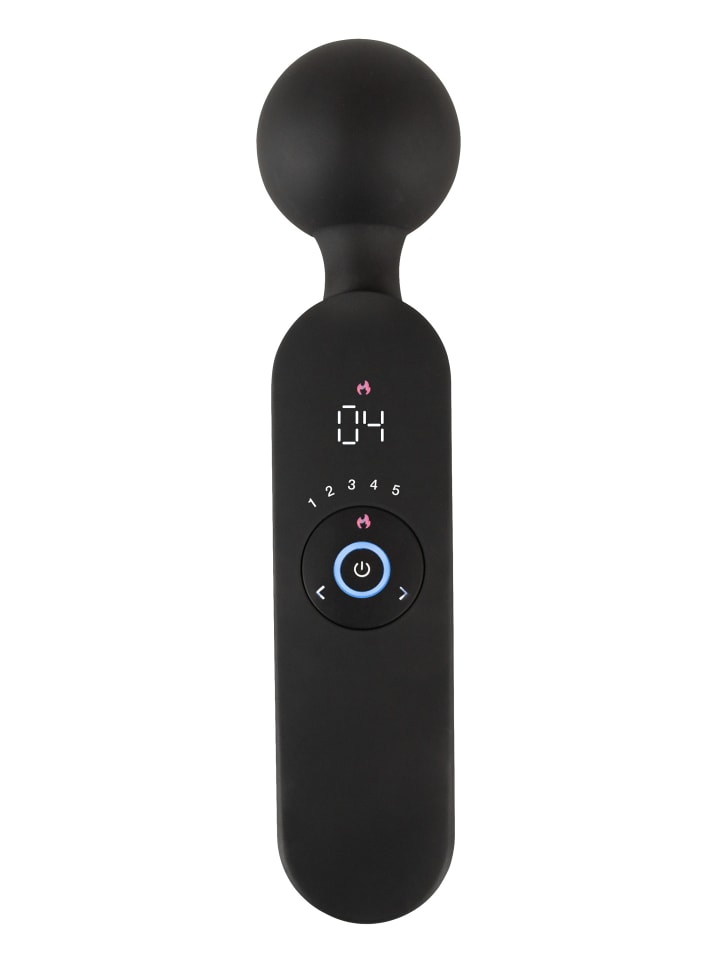 Massagestab wand vibrator with 3 Attachments in schwarz