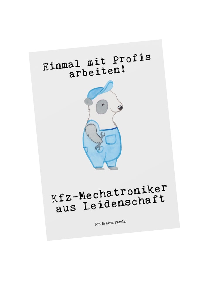 Postkarte Kfz-Mechatroniker Leidenschaft mit Sp... in Weiß