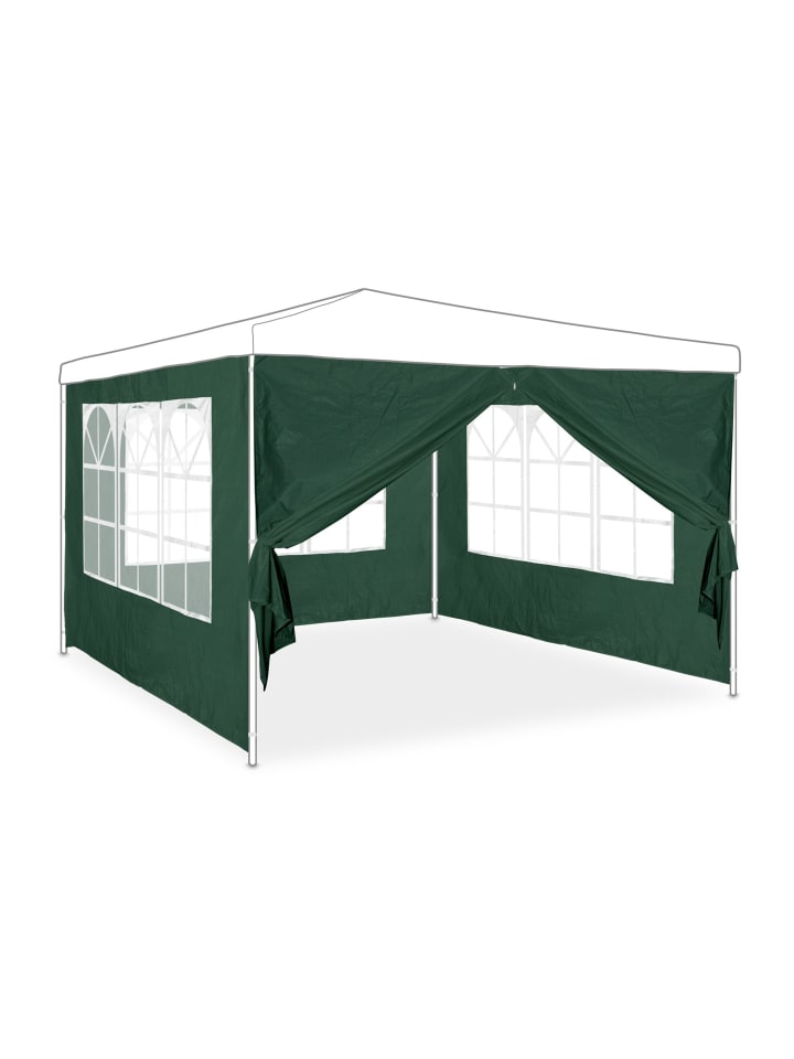 4-teiliges Pavillon-Seitenwand Set in Grün - (B)300 x (H)200 cm