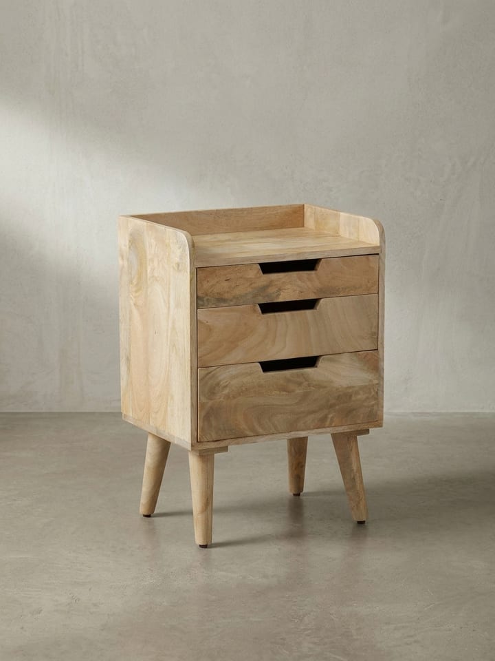 Nachttisch Massivholz Hellbraun 45x33x63 cm Nachtschrank
