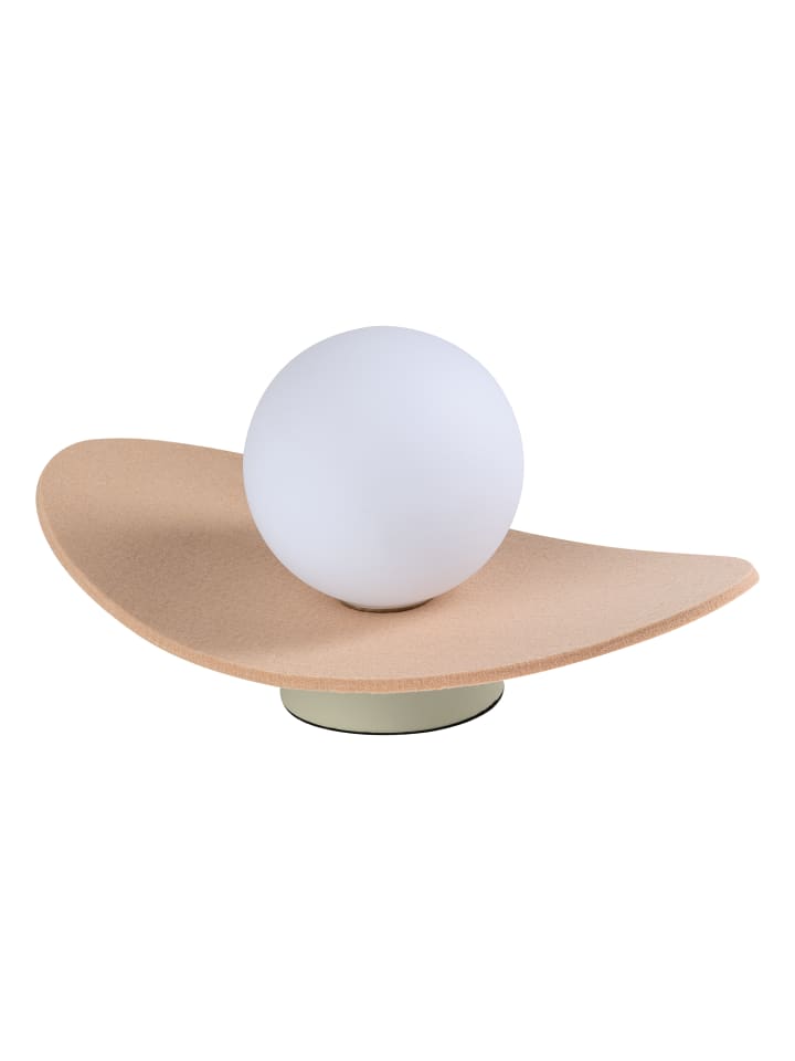 Decor Pearl Tischleuchte G9 Beige Filz Glas Metall