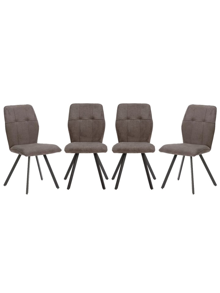 4er-Set Stühle MERY  in Dunkelgrau - (W) 47  x (H)48  x (L)60 cm
