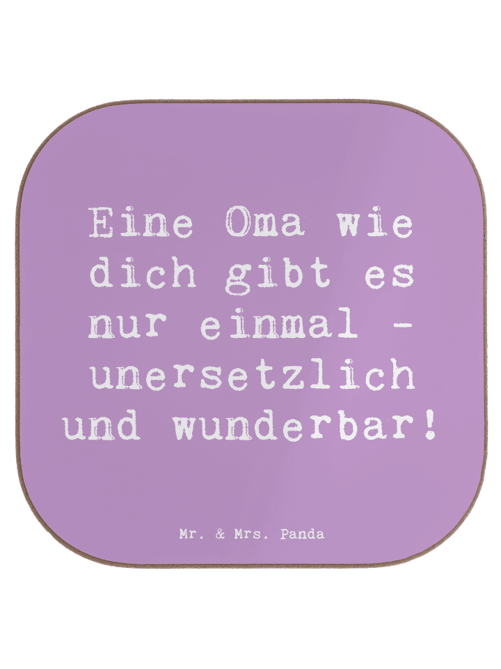 Untersetzer Spruch Einzigartige Oma mit Spruch in Lavendeltraum