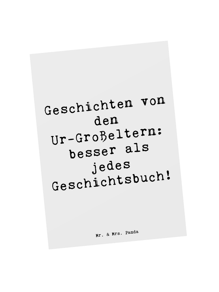 Postkarte Ur-Großeltern Geschichten mit Spruch in Weiß