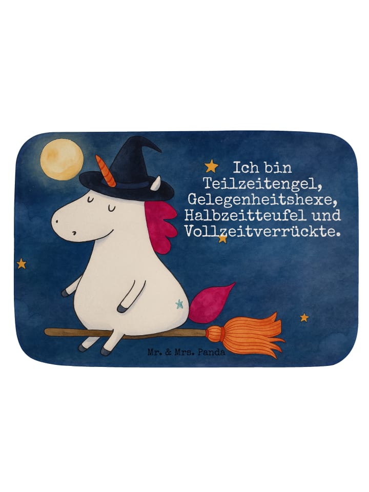 Badläufer Einhorn Hexe Design mit Spruch in Weiß