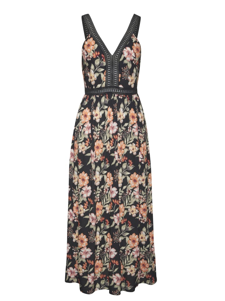 Maxikleid in schwarz bedruckt