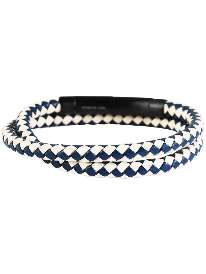 Herren Armband – Wickelarmband aus Leder 43 cm in schwarz