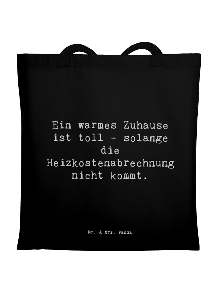 Tasche Spruch Geborgenheit im Zuhause mit Spruch in Schwarz