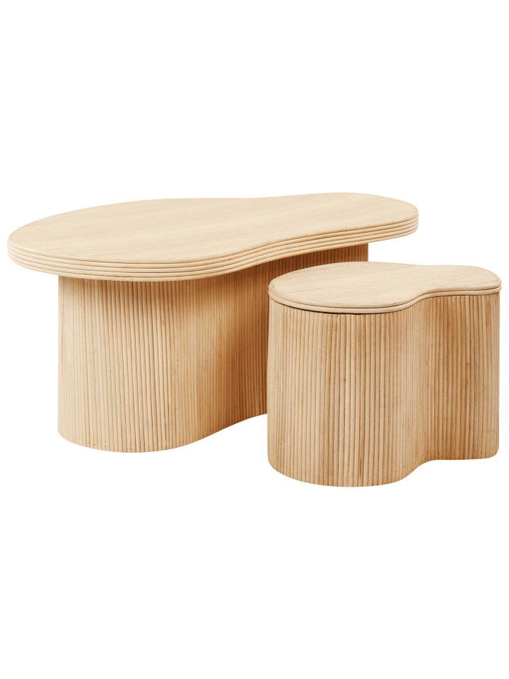 2er-Set Couchtisch SALANTI in Naturfarben