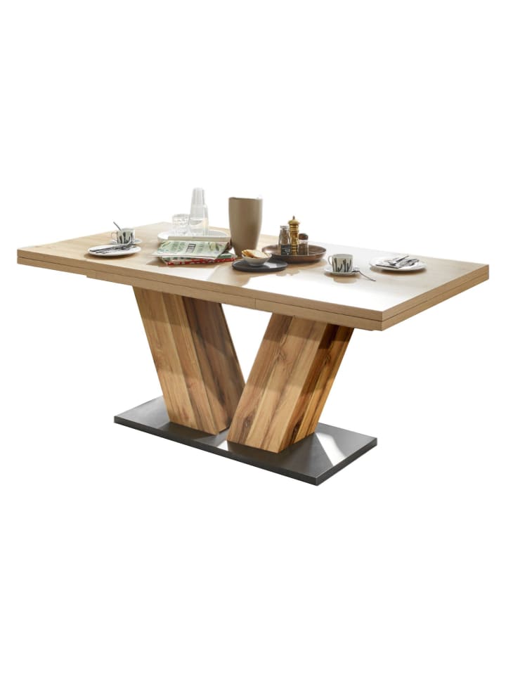 ESSTISCH ausziehbar Elena 160x90x76 Plankeneiche/Asteiche