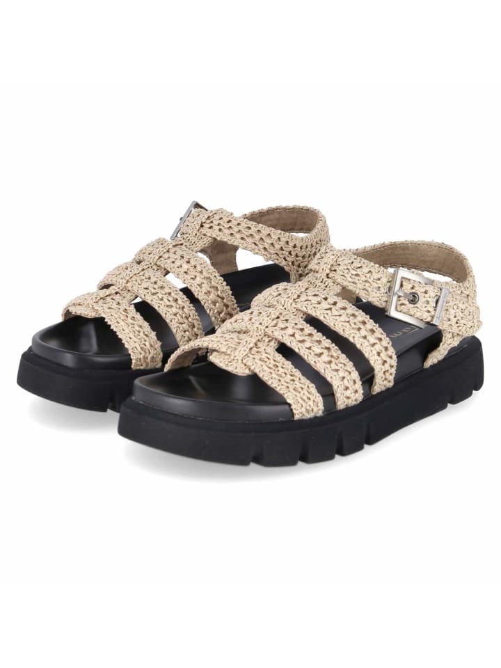 Plateau-Sandalen in beige