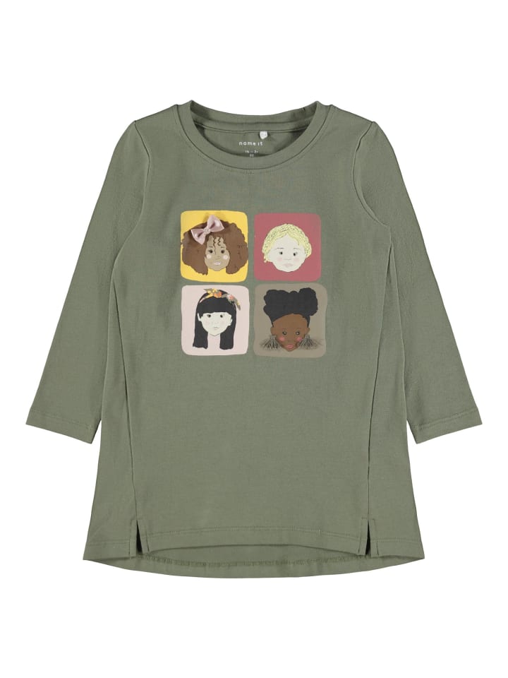 Mädchen Tunika- Kleid/Shirt in Deep Lichen Green