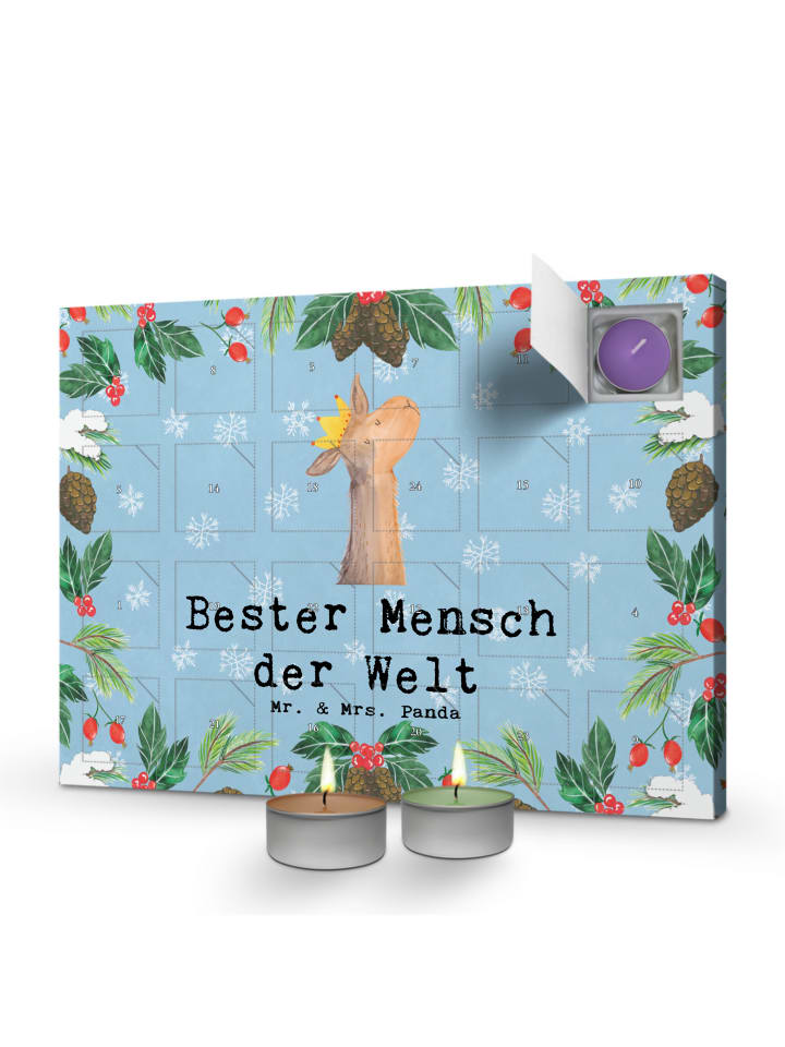 Adventskalender Lama Bester Mensch der Welt mit... in Eisblau