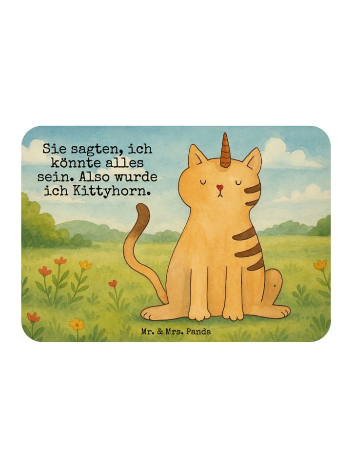 Magnet Einhorn Katze Design mit Spruch in Weiß