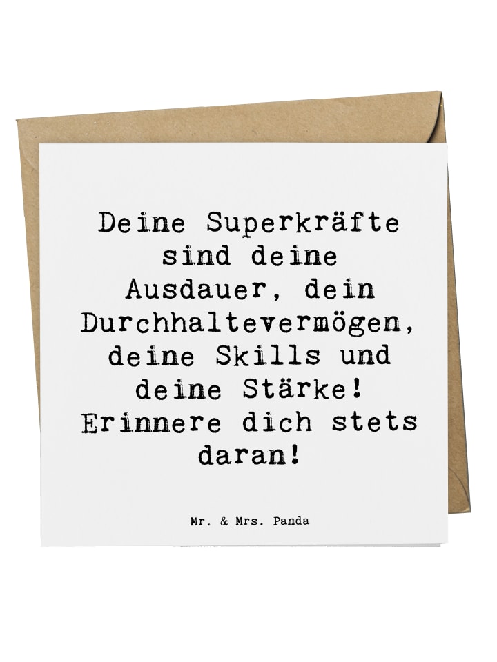 Doppelkarte Spruch Sportliche Wettkämpfe Superk... in Weiß