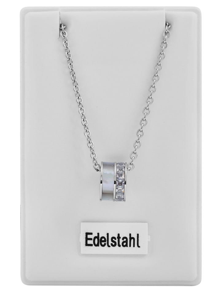 Damen Halskette mit Anhänger – aus Edelstahl in silber
