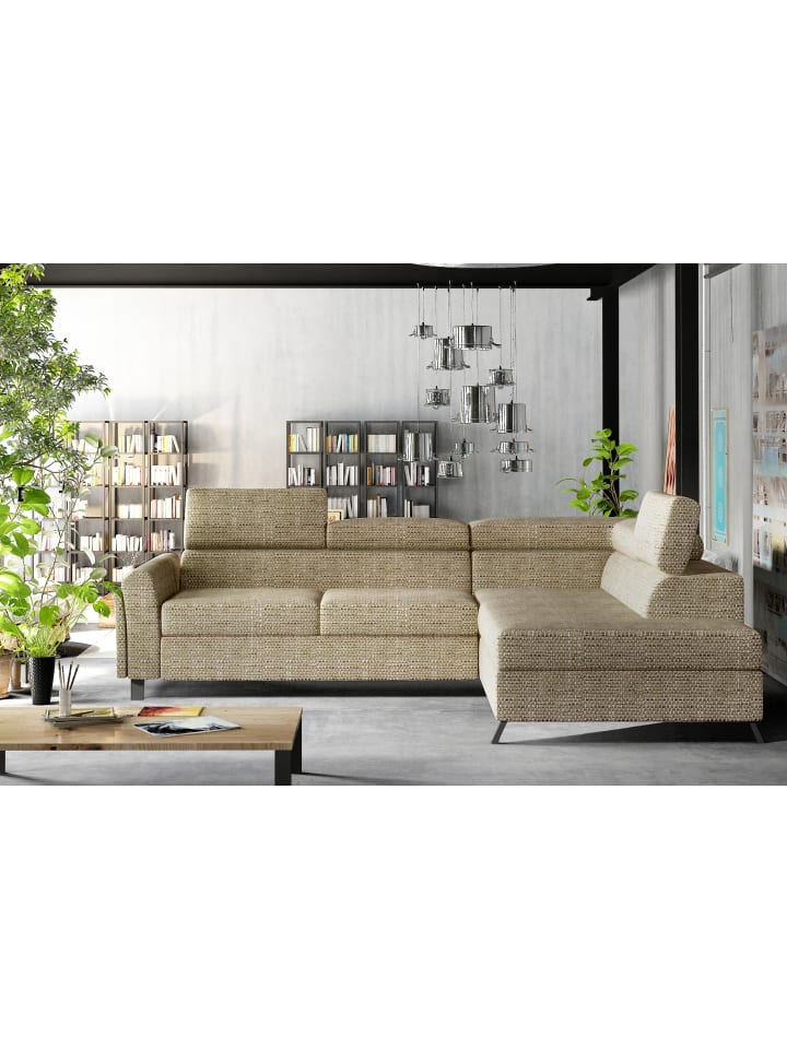 Katara Recamiere Rechts in Beige -  (L) 265 x (B) 265 x (H) 92 cm