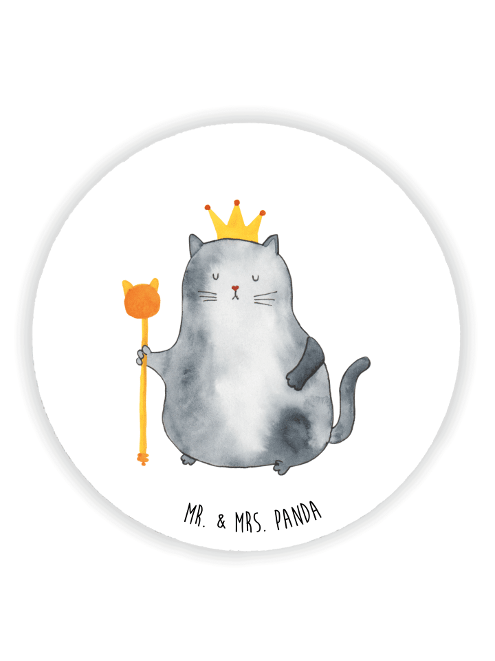 Magnet Katze König ohne Spruch in Weiß