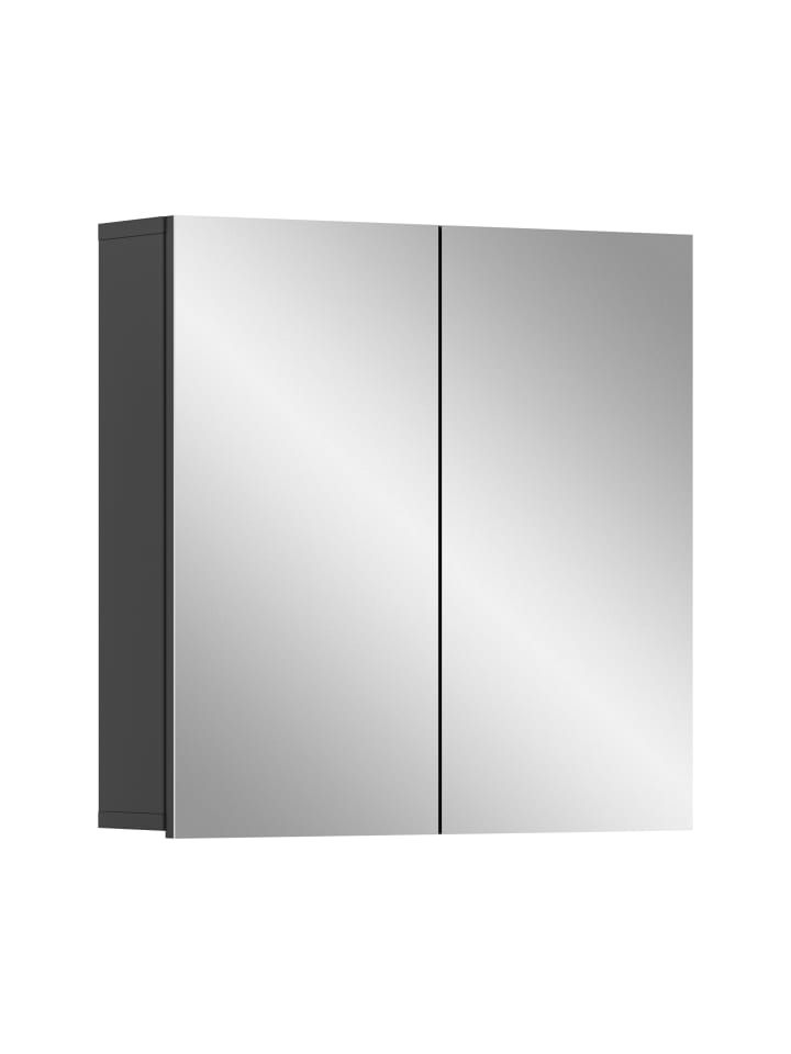 Spiegelschrank in grau/grau - (B) 60 x (H) 60 x (T) 15