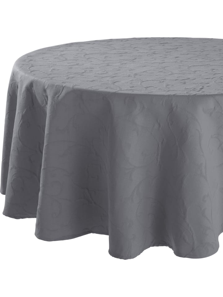 Jacquard Tischdecke Düsseldorf in grau
