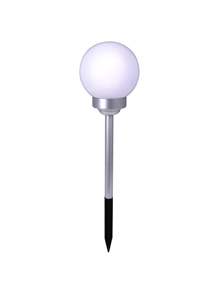 LED Solarleuchte "BALL" in weiß - (L)25 cm x (B)25 cm x (H)70 cm