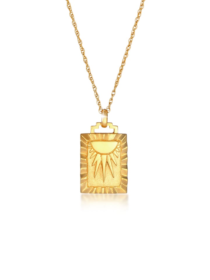 Halskette 925 Sterling Silber Sonne in Gold