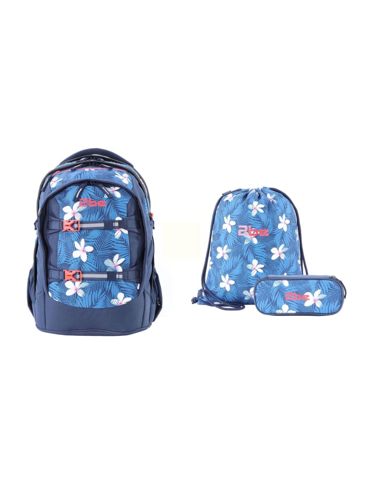 3er Set Schulrucksack Blue in Blue