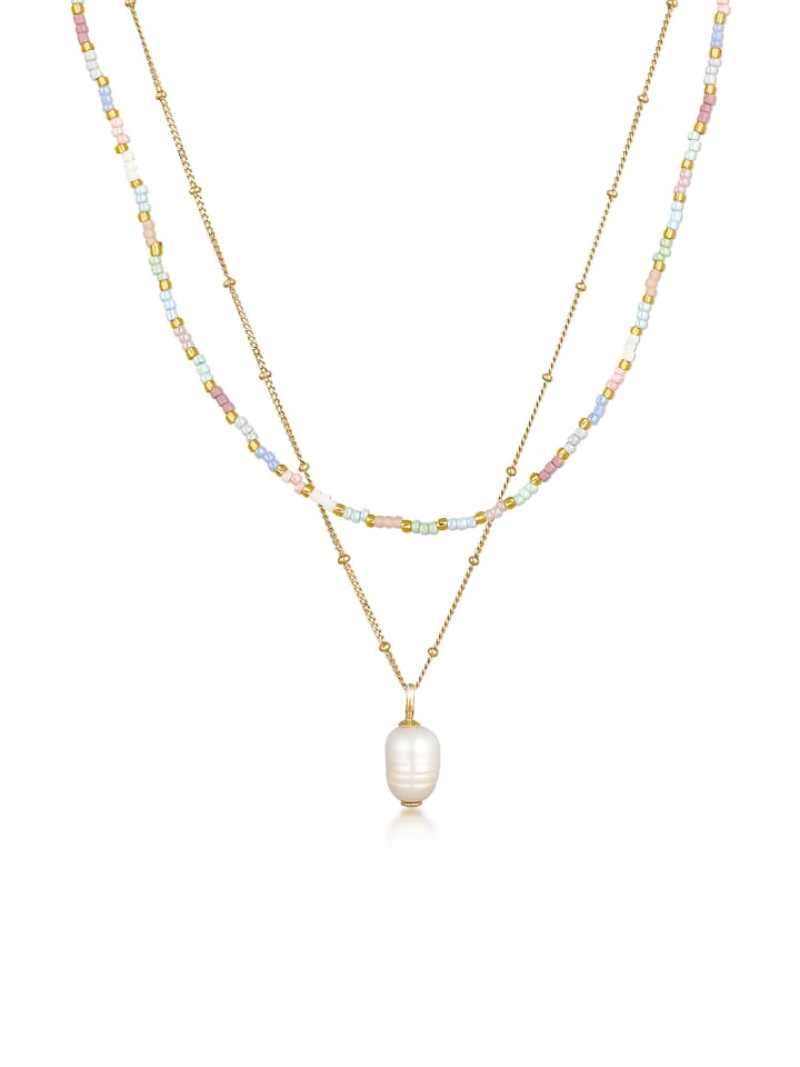 Halskette 925 Sterling Silber Kugel in Gold