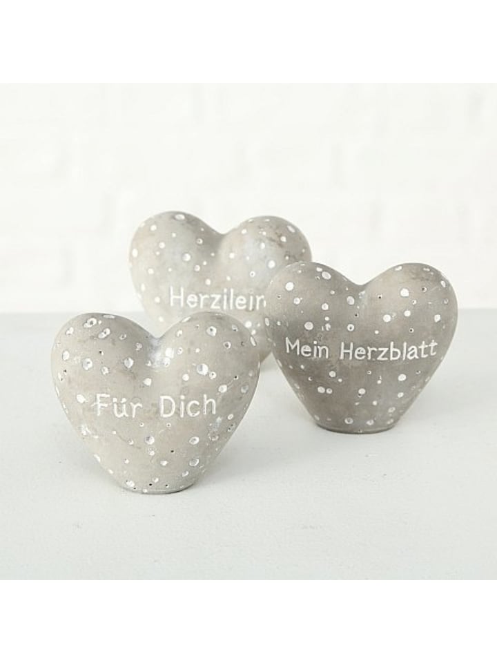 Dekoaufsteller Gracey Hearts in grau