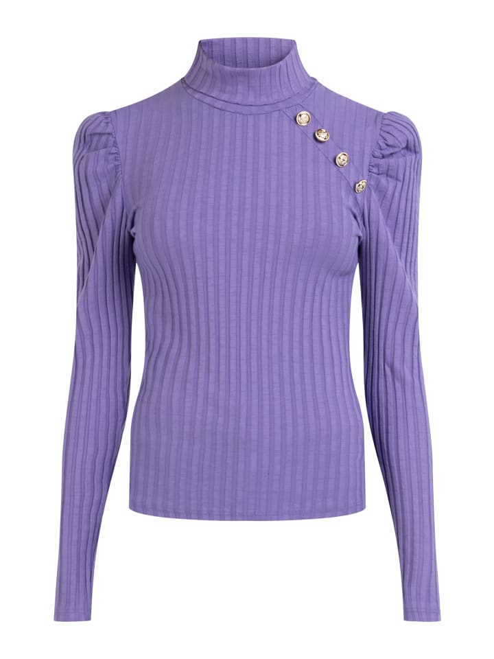 Damen Rippstrick Pullover in Lila