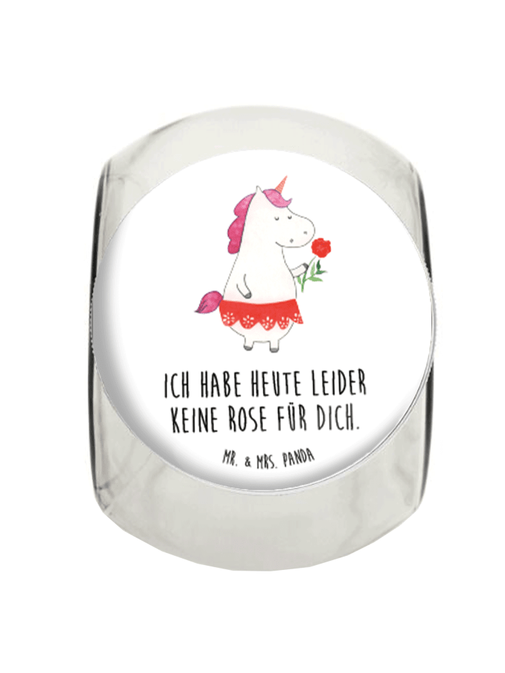 Bonbonglas Einhorn Dame mit Spruch in Weiß