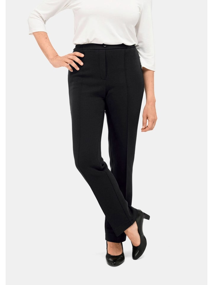 Wärmende Jerseyhose mit Schlupfbund in schwarz