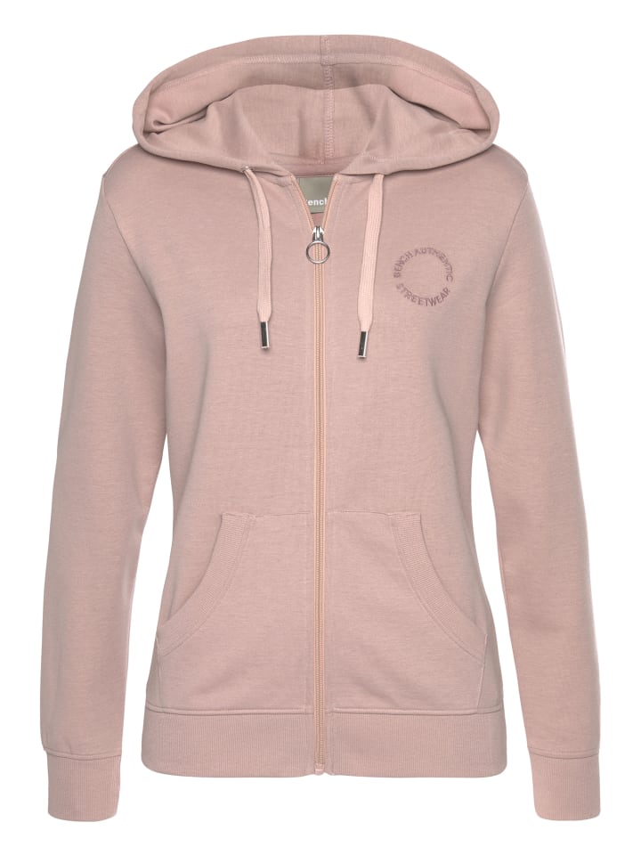 Kapuzensweatjacke in altrosa