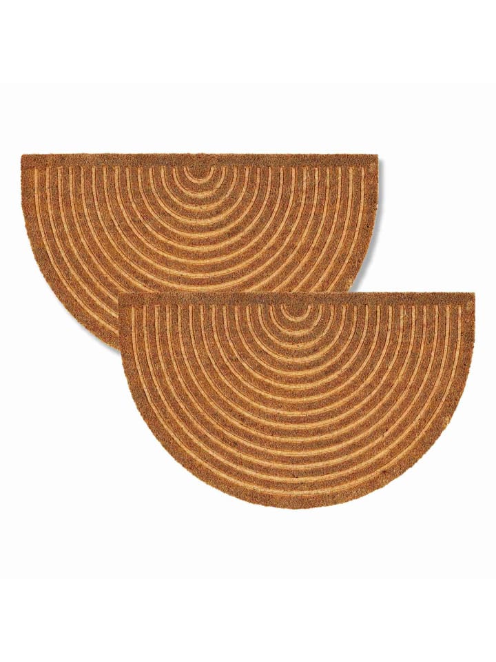 Fußmatte für Innen und Außen COCO SHAPE 2ER SET 2 in Hellbraun