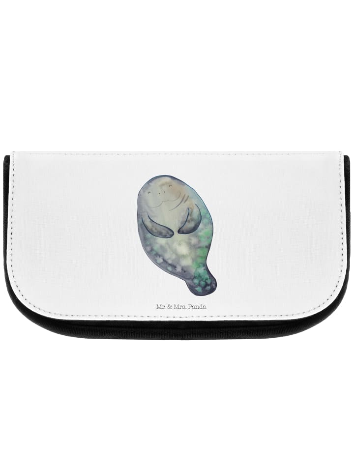 Kosmetiktasche Seekuh Happy ohne Spruch in Weiß